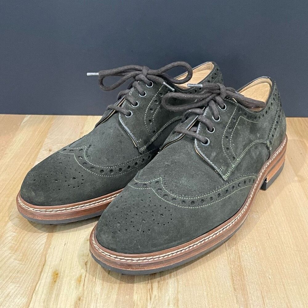 Paco Rodriguez Dark Green Suede Wingtips. Size 42/US 9.5-10.